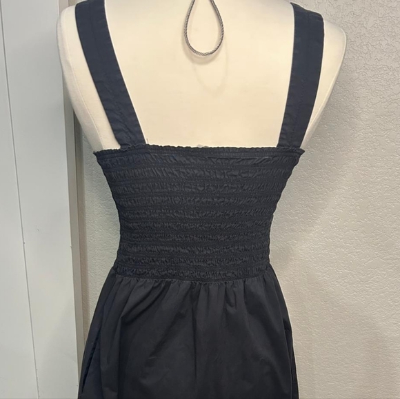 Everlane Black Smocked Midi Dress - Picture 9 of 11